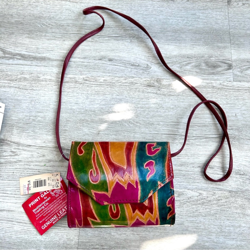 Vintage Handcrafted Leather Handbag Print Gallery Mediterranean Trading Co. New